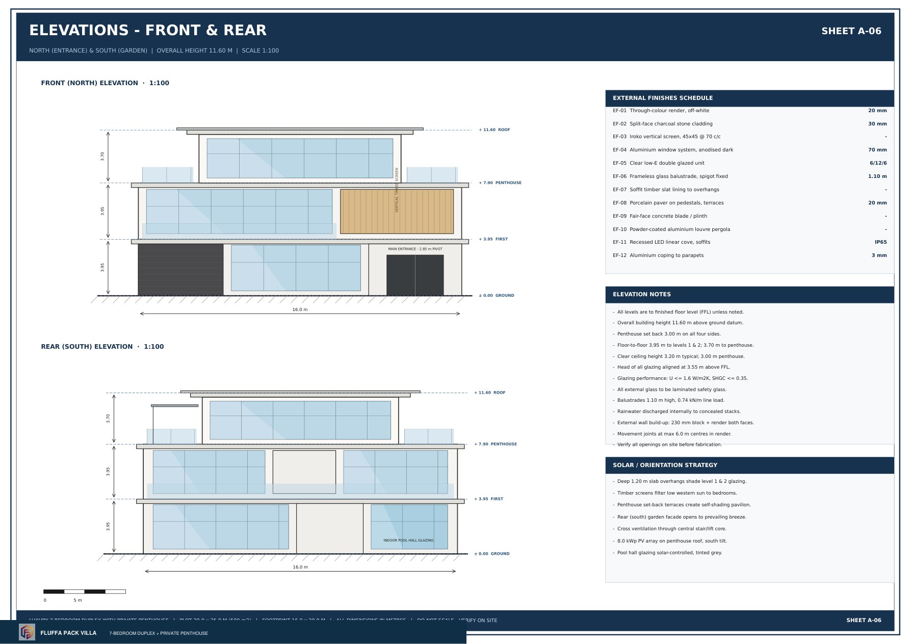 A-06 — Front & Rear Elevations